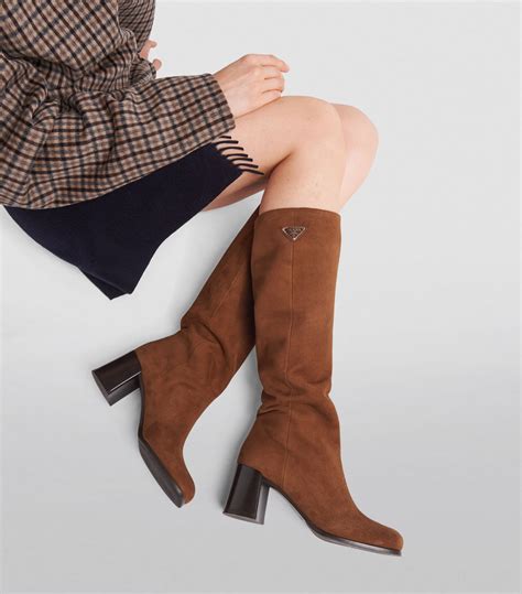 prada botas mujer|Prada suede knee high boots.